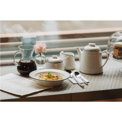 Тарелка фарфоровая обеденная Magistro «Морской бриз», 400 мл, d=20 см, цвет белый