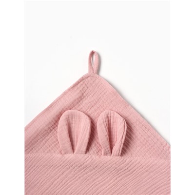 Полотенце - уголок муслиновое «Крошка Я», 75×75 см, хлопок 100%, пудровое