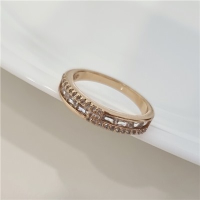 Кольцо 17 р коллекция "Xuping" покрытие позолота, вставка: фианиты, цвет: прозрачный, арт.101.301-17