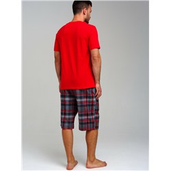 Комплект для мужчин: фуфайка (футболка) трикотажная, шорты текстильные