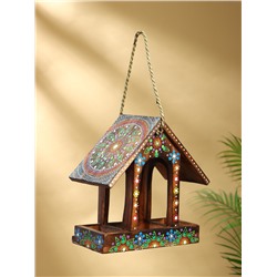 Подвесной декор «Кормушка для птиц», 14×26×26 см, дерево