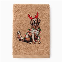 Полотенце махровое Этель «Счастливая собака» 30×60 см, 340 г/м², 100% хл