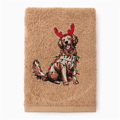 Полотенце махровое Этель «Счастливая собака» 30×60 см, 340 г/м², 100% хл