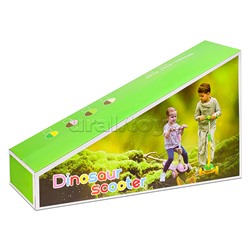 Самокат "Динозаврик" 3-х. кол., колеса PU, розовый, в коробке