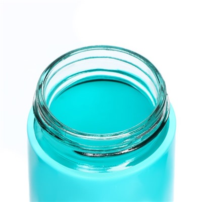 Бутылка для воды «Мастер К», 380 мл, 21.8×6.6 см, стеклянная, голубая