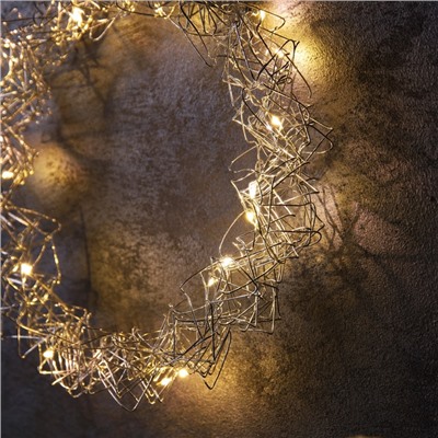 Светодиодная фигура «Венок» 25×25×6 см, 15 LED, батарейки AAx2 (не в комплекте), свечение теплое белое