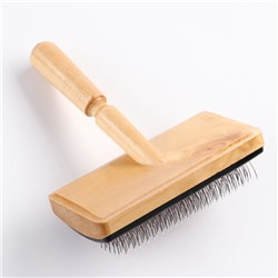 Щётка - пуходёрка деревянная «Премиум» широкая с каплями, основание 120×60 мм