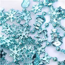 Новогоднее украшение "Бусы кристаллики" синие, 4,8м, в пакете