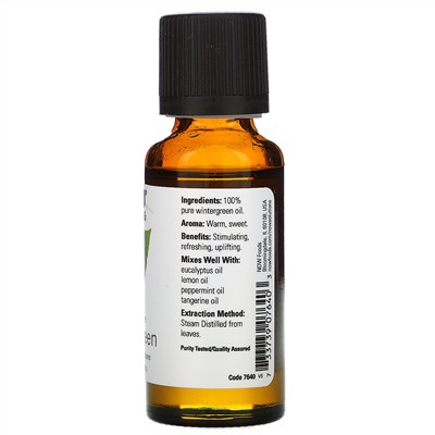 Now Foods, Essential Oils, 100% Pure Wintergreen, 1 fl oz (30 ml)