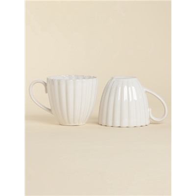 УЦЕНКА Набор кружек «Нимфея», 2 шт., 300 мл, тёплый белый