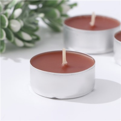 Набор свечей ароматических чайных «Эспрессо», 3.8×1.6 см, 3.5 ч, 12 г, 20 шт. в термоусадке