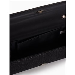 Сумка-клатч женская на магните, на серебристой цепочке, блестящая, чёрная