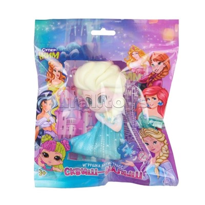 Игрушка - антистресс "Сквиш малыш" "Девочка в голубом платье" флоупак, Супер Жим