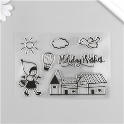 Штамп для творчества силикон «Девочка с корзинкой», 16×11 см