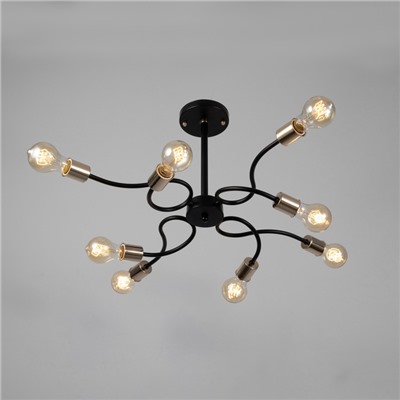 Люстра «Рипли» 8хЕ27 40 Вт черно-золотой 60×60×40 см