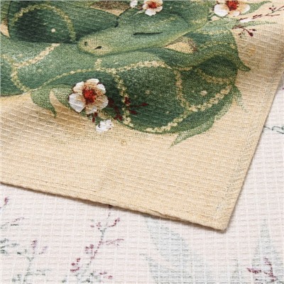 Полотенце Доляна «Новогодние пожелания» 28×46 см, 100% хл, вафля 160 г/м²