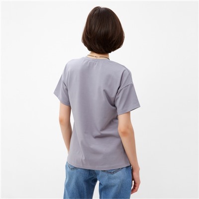 Футболка женская MINAKU: Basic line, серая, размер 42