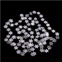 Новогоднее украшение "Бусы снежинки" серебро, 2,7м, в пакете