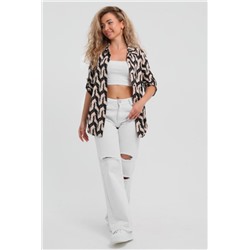 Рубашка 36961 (Черно-бежевый)