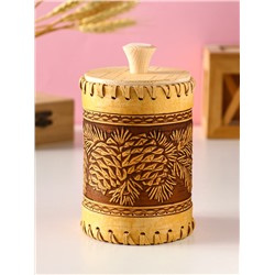 Туес шитый «Шишки», банка для хранения, береста