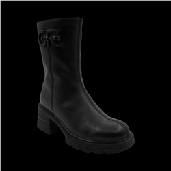 Ботинки из натуральной кожи на меху РМ-084-1 черные