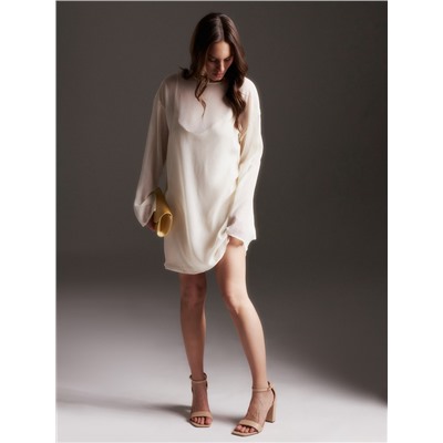 Платье мини женское с подкладом MINAKU: Casual Collection, белое, размер 44