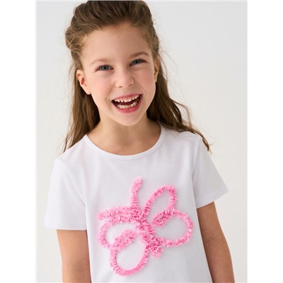 Комплект трикотажный для девочек: фуфайка (футболка), шорты