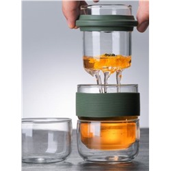 Портативный чайный сервиз с китайским чёрным чаем Пуэр Но Ми Сян, 11 предметов, в чехле