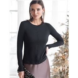 Лонгслив из премиального хлопка с эластаном