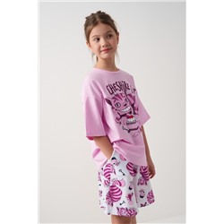 Комплект трикотажный для девочек: фуфайка (футболка), шорты PLAYTODAY, 1239773