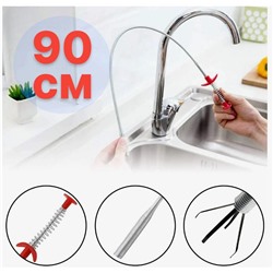 Трос для прочистки труб (вантуз) , улавливатель от засоров в трубах, 90см