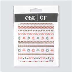 Наклейки для ногтей «Зимние звезды», красные, зелёные