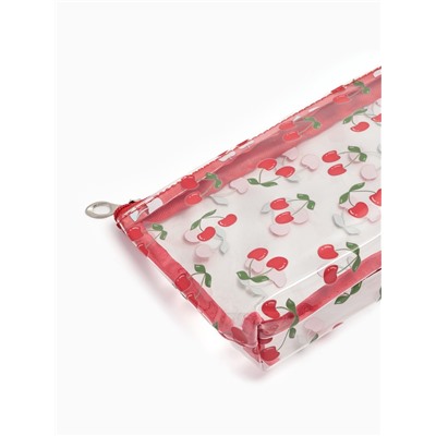 Косметичка женская Cherries, для бассейна, прямоугольная, прозрачная