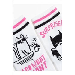 CONTE Хлопковые носки HAPPY c рисунками "cat & surprise" CONTE ELEGANT, 1229802