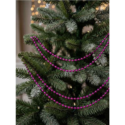 Бусы на ёлку «Шар», длина 2.7 м, d=7 мм, малиновые