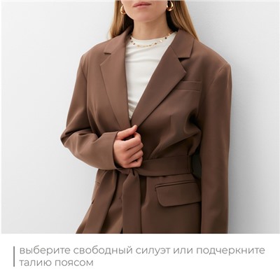 Пиджак женский MINAKU: Classic, размер 50-52, коричневый