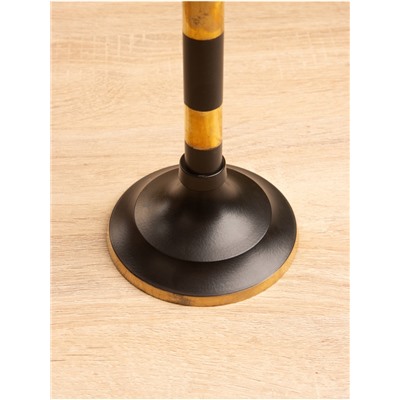 УЦЕНКА Подсвечник на 1 свечу «Кофе с молоком», латунь, чёрный с золотом, 10×10×26 см