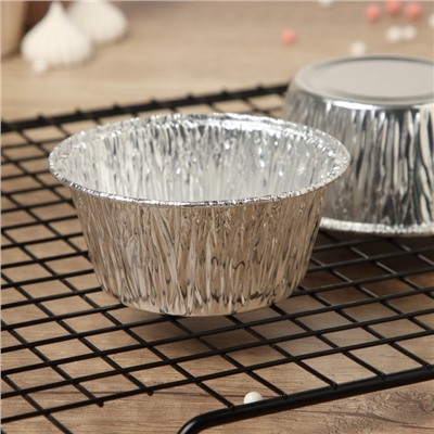 Набор форм для выпечки из фольги Доляна, 160 мл, 8×3.5 см, 50 шт.