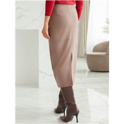 Юбка прямого силуэта из искусственной замши