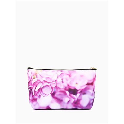 Косметичка женская на молнии, большая, с подкладкой, с двусторонним принтом, розовая/голубая