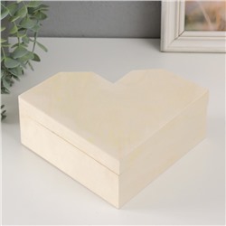 Шкатулка для росписи дерево «Сердце с гранями», основа для творчества, крышка на магнитах, 24×18×8 см