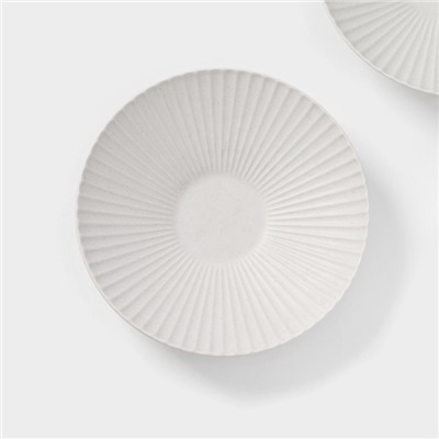 Тарелки Magistro Jarwah Lausanne, 600 мл, 21.5×5 см, глубокие, набор 2 шт., фарфор, белые