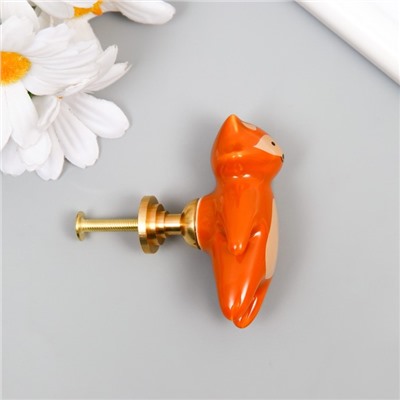 Ручка для шкатулки керамика, металл «Енотик», 6.3×3.5 см