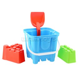 Набор для песка "Крепость"(формочки 2шт,ведро,совок 25см)