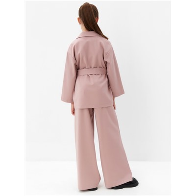 Комплект для девочки (жакет и брюки) MINAKU: PartyDress, пыльно-розовый, рост 128 см