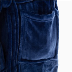 Халат унисекс LoveLife "Hygge" цвет тёмно-синий, one size, микрофибра, 100% п/э, 250 г/м2