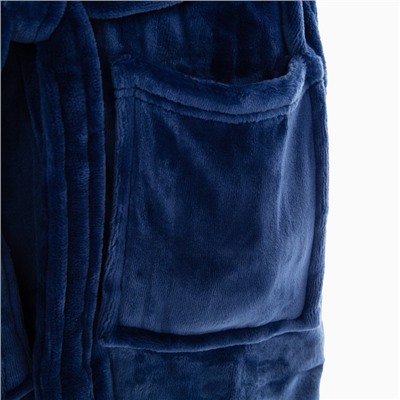 Халат унисекс LoveLife "Hygge" цвет тёмно-синий, one size, микрофибра, 100% п/э, 250 г/м2