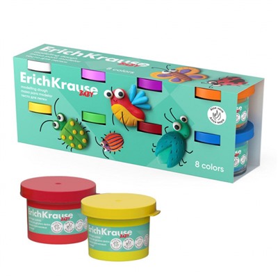 Тесто для лепки  8цв по 35 гр. "МАЛЫШ" с Алоэ Вера 61403 ErichKrause