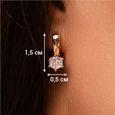 Серьги ювелирная бижутерия коллекция "Дубай", покрытие позолота, вставка: фианиты, цвет: прозрачный, арт.213.616