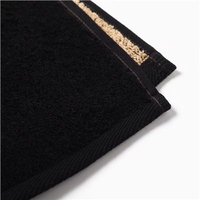 Полотенце махровое Этель «Николай», 50×90 см, 100% хлопок, 420 г/м², чёрное